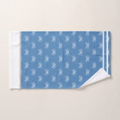Monogramme Bleu Aquarelle Crabe Côtière Nautique (Serviette à main)