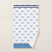 Monogramme Bleu Aquarelle Crabe Côtière Nautique (Serviette à main)