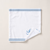 Monogramme Bleu Aquarelle Crabe Côtière Nautique (Gant de toilette)