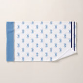 Monogramme Bleu Aquarelle Crabe Côtière Nautique (Serviette à main)