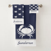 monogramme bleu blanc bleu marine de crabe (En situation)