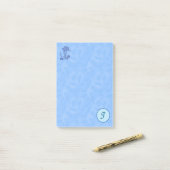 Monogramme bleu céleste (A-Z) Post-it Notes (Sur un bureau)