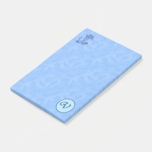 Monogramme bleu céleste (A-Z) Post-it Notes (Incliné)