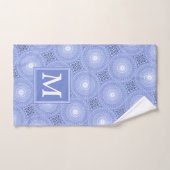 Monogramme bleu cercles motif (Serviette à main)
