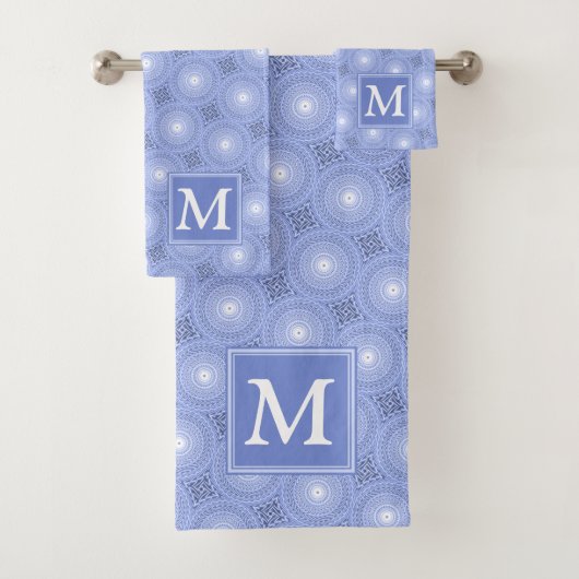 Monogramme bleu cercles motif (En situation)