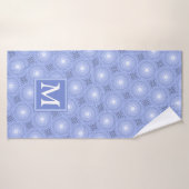 Monogramme bleu cercles motif (Serviette de bain)
