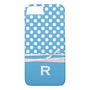 Monogramme bleu ciel Cute iPhone 7 Coque