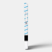 Monogramme bleu et gris Chevron iPad 2/3/4 Coque (Verso / Gauche)