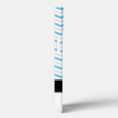 Monogramme bleu et gris Chevron iPad 2/3/4 Coque (Verso / Droite)