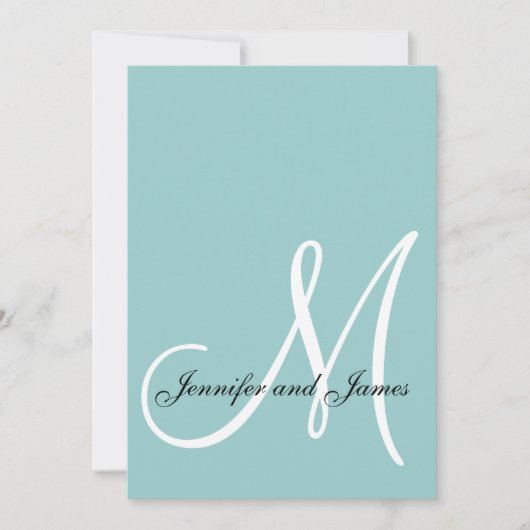 Monogramme bleu Faire-part de mariage initial 2013 (Devant)