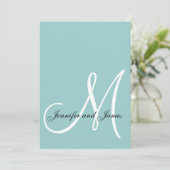 Monogramme bleu Faire-part de mariage initial 2013 (Debout devant)