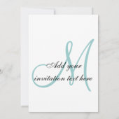 Monogramme bleu Faire-part de mariage initial 2013 (Dos)