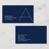 Monogramme bleu foncé clair Carte de visite tendan (Devant / Derrière)