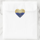 Monogramme bleu, Gold Floral Wedding Favor Sticker (Sac)