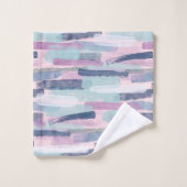 Monogramme Bleu marine Bleu clair Violet Blanc Abs (Gant de toilette)