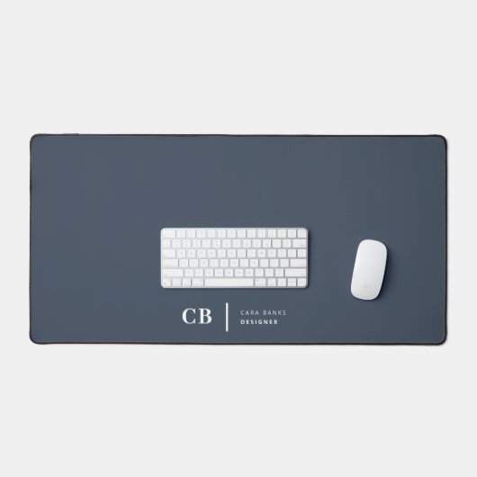 Monogramme bleu marine Moderne Minimal Simple (Clavier et souris)