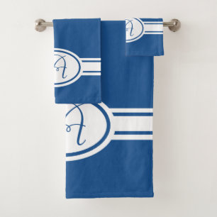 Monogramme bleu mer turc