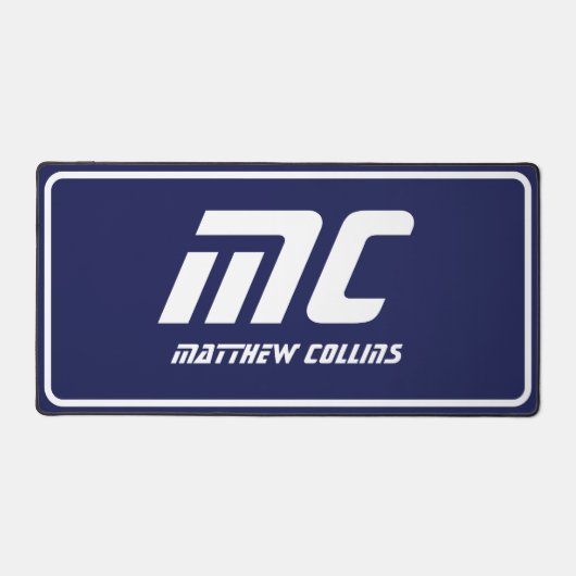 Monogramme bleu moderne Nettoyer Nom minimal Simpl (Recto)