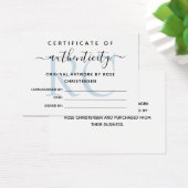 Monogramme bleu pâle Certificat d'authenticité (Bureau)