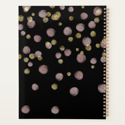 Monogramme bleu rose or superposition sur noir (Dos)