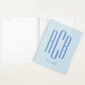 Monogramme bleu simple à trois lettres (Devant avec enveloppe)