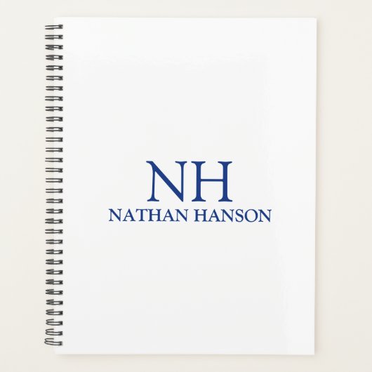 Monogramme bleu simple moderne (Devant)