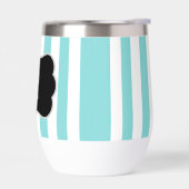 Monogramme bleu turquoise et blanc rayures de caba (Gauche)
