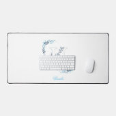 Monogramme bleu "U" initial Floral calme (Clavier et souris)