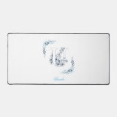 Monogramme bleu "U" initial Floral calme (Recto)