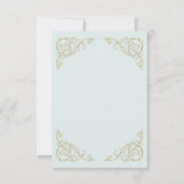 Monogramme bleu Vintage Mariage baroque Carte RSVP (Dos)
