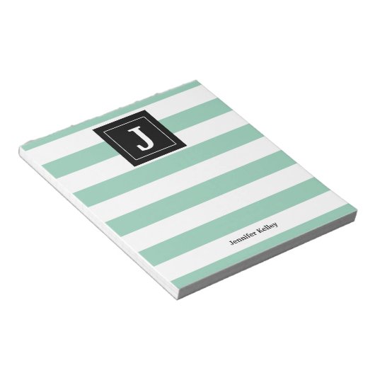 Monogramme Bloc-notes vert, noir (Incliné)