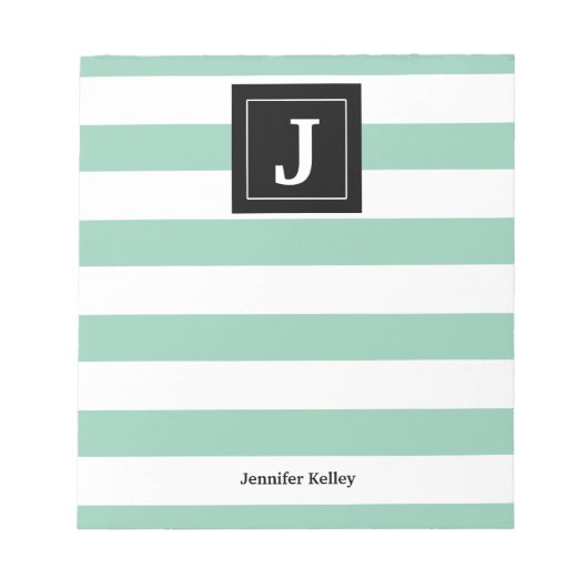 Monogramme Bloc-notes vert, noir (Devant)