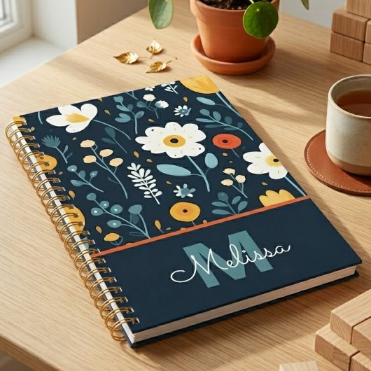 Monogramme Bloom Rétro Navy Ludique
