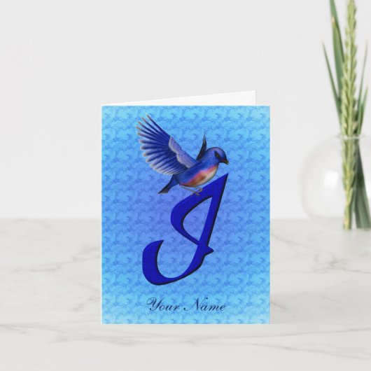Monogramme Bluebird Initiale I Personnalisé (Devant)