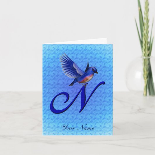 Monogramme Bluebird Initiale N Personnalisé (Devant)