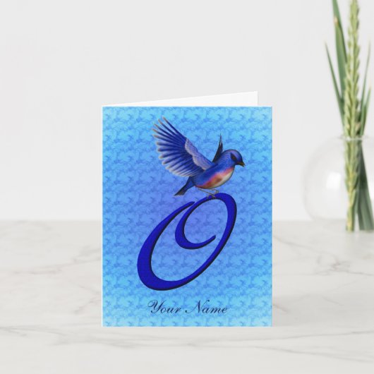 Monogramme Bluebird Initiale O Personnalisé (Devant)