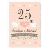 Monogramme Blus Inséparables Dove Numéro de table (Dos)