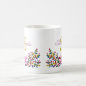 Monogramme Boho Folig Hibiscus Mug (Centre)