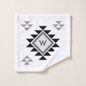 Monogramme Boho noir blanc (Gant de toilette)