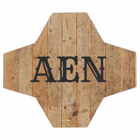 Monogramme Bois rustique Pays Brown Noir (Plat)