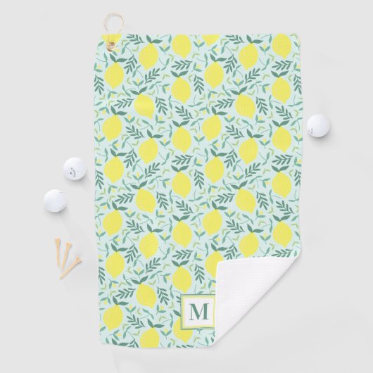 Monogramme botanique de citron, serviette de golf  (En situation)
