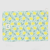 Monogramme botanique de citron, serviette de golf  (Horizontal)