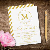 Monogramme Botanique Or Maison Invitation Réchauff