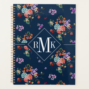 Monogramme Bouquet de roses motif floral