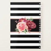 Monogramme Bourgogne floral noir rayures (Dos)