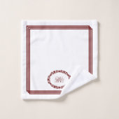 Monogramme bourguignon en ovales florales avec Rec (Gant de toilette)