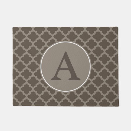 Monogramme Brown Bienvenue Mat Doormat Tapis Cadea (Devant)