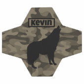 Monogramme Brown Camo Black Wolf Silhouette | (Plat)