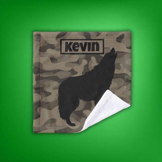 Monogramme Brown Camo Black Wolf Silhouette |
