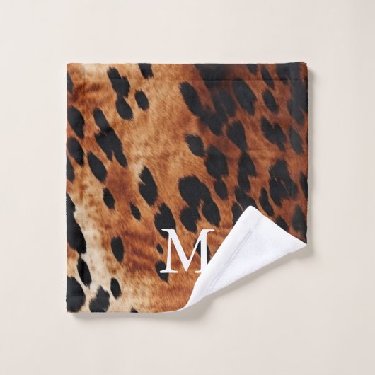 Monogramme Brown de vache (Gant de toilette)